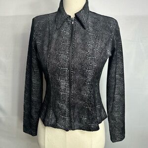 Hugo Buscati size 4 Elegant Black Women's Jacket pre owned Exellent condition